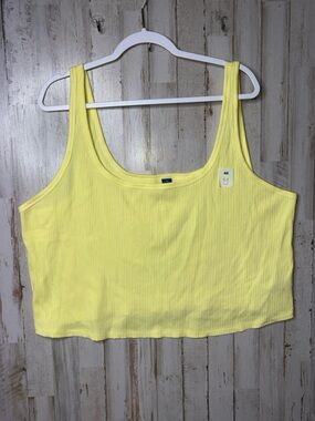 Old Navy Bright Yellow Ribbed Scoop Neck Tank Top 4X